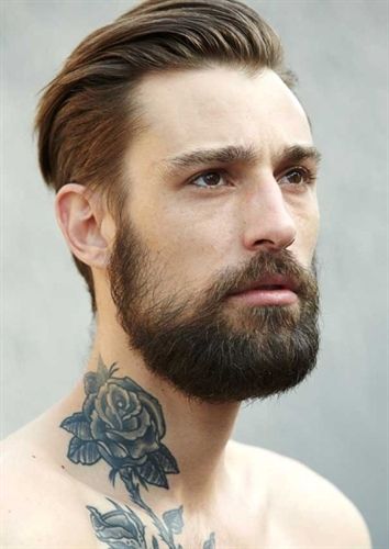 Backcombed Hair With Short/Medium Length Beard
