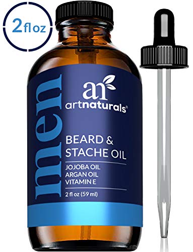ArtNaturals Organic Beard Oil and Conditioner - (2 Fl Oz / 60ml) - 100% Pure Unscented - Beard and Mustache Growth - Softens Your Beard, Stops Itching and Treats Acne - Argan and Jojoba Oil