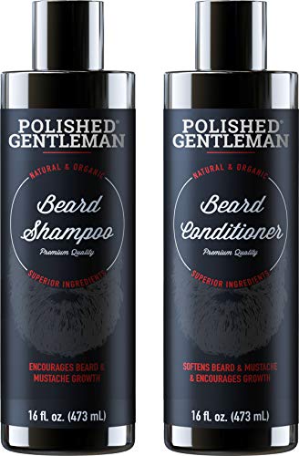 Beard Growth Shampoo and Conditioner Set - Best Organic Face Wash With Biotin & Tea Tree - Best Beard Soap With Beard Oil - Facial Hair Growth Kit For Men - Rapid Hair And Beard Growth - Made In USA