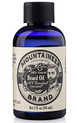 Beard Oil by Mountaineer Brand (2oz) | Barefoot (Unscented) | Premium 100% Natural Beard Conditioner