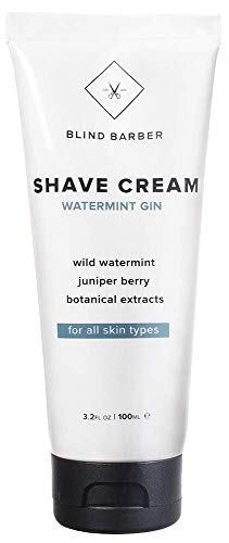 Blind Barber Watermint Gin Shave Cream - Protective Shaving Lather for Men, Sensitive & All Skin Types (3.2oz / 100ml)