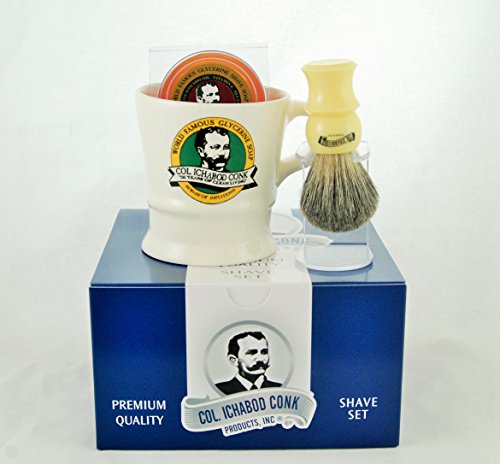 Colonel Conk Model 221 Mug, Mixed Badger Brush and Soap