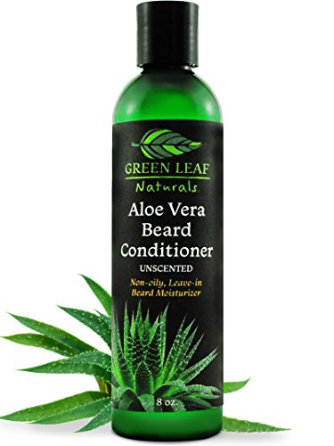 Green Leaf Naturals Aloe Vera Beard Conditioner and Softener for Men - Leave-In Moisturizer, No Oil, No Mess - 99.75% Organic - Unscented - 8 oz