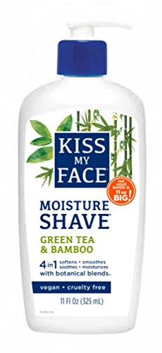 Kiss My Face Moisture Shave Shaving Cream, Green Tea & Bamboo Shaving Soap, 11 oz