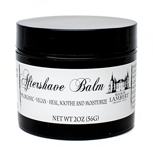 Maison Lambert Organic Aftershave Balm for Men - Amazing for Sensitive Skin - Protective, Soothing and moisturizing, a Must Have for a Perfect Shave - Free Shipping - 2oz