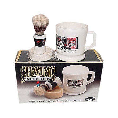Marvy Shaving Gift Set Contains Mug, Brush, and Soap