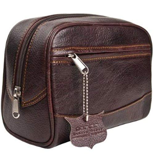 Parker Safety Razor's Handmade Buffalo Leather Travel Toiletry Bag Dopp Kit for Men