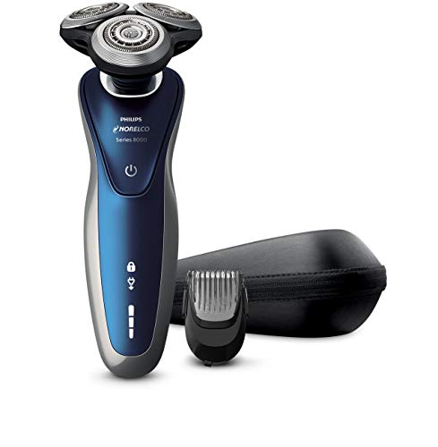 Philips Norelco Shaver 8900 Rechargeable Wet/Dry Electric Shaver with Click-on Beard Styler Attachment, S8950/91