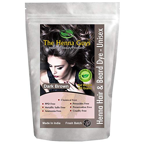 1 Pack of Dark Brown Henna Hair Color/Dye - 150 Grams - Henna for Hair, Natural Hair Color - Chemical Free Hair Color - The Henna Guys