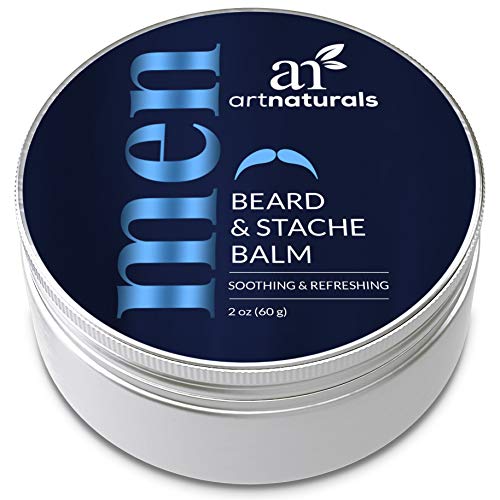ArtNaturals Mustache and Beard Balm - (2 Oz / 60g) - Natural Hair Wax Oil Leave In Conditioner that Soothes Itching, Thickens, Strengthens, Softens, Tames and Styles Facial Hair Growth
