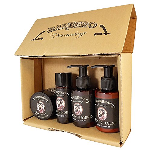 Barbero Beard Care Kit Oil, Balm, Shampoo, Wax