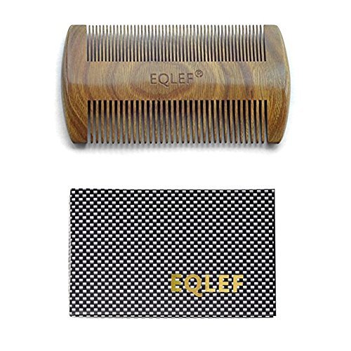 EQLEF® Green Sandalwood no Static Handmade Comb，Pocket Comb (Beard)