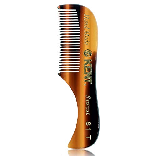 Kent A 81T (2.8") Pocket Comb & Beard Comb for Mustache and Beard - Travel Kit Beard Comb for Grooming/Beard Care - Fine Tooth Comb Mustache Comb Kent Comb for Mustache Kit Beard Grooming (2 PACK)