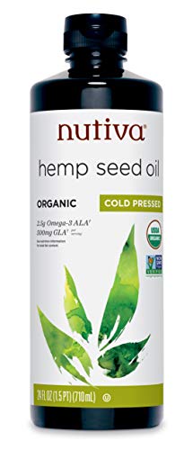 Nutiva Organic, Cold-Pressed, Unrefined Hemp Seed Oil from non-GMO, Sustainably Farmed Canadian Hemp, 24-ounces