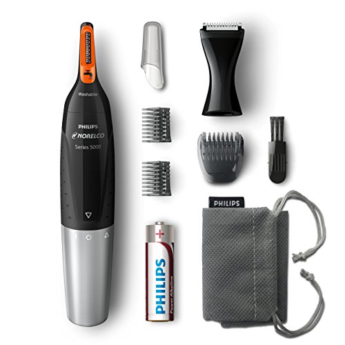 Philips Norelco NT5175/42, Nose Hair Trimmer 5100,Washable Mens Precision Groomer for Nose, Ears, Eyebrows, Neck, and Sideburns