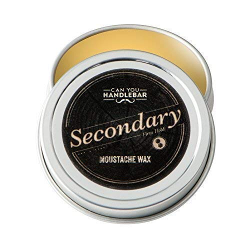 Secondary Strong Hold Moustache Wax for Men | All-Natural Ingredients | 1 Oz. Stainless Steel Tin
