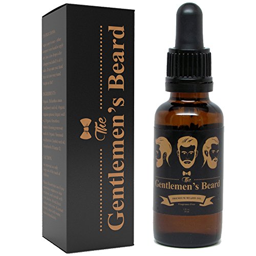 The Gentlemen's Premium Beard Oil - Conditioner Softener - All Natural Fragrance Free - Softens, Strengthens and Promotes Beard & Mustache Growth - Leave In Conditioner Moisturizes Skin