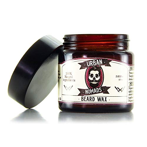 Urban Nomads Best Beard Balm & Wax, Smooth Shea Butter & Argan Oil, Leave in Conditioner & Styling Balm for All Beard Styles, Bergamot, Vanilla, Woody Rose Hip Scents, Made in Barcelona, 2 oz
