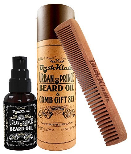 Urban Prince Beard Oil, 2Klawz Comb & Travel Size Solid Cologne Balm Stick Kit Sets