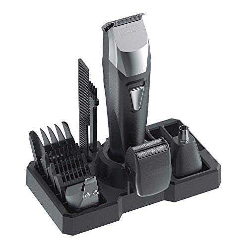 Wahl Groomsman Pro All-in-One Men's Grooming Kit Rechargeable Beard Trimmers and Hair Clippers, Includes Guide Combs, Precision Detailer, Mini-Shaver Head, and Nose and Ear Hair Trimmer, 9860-700