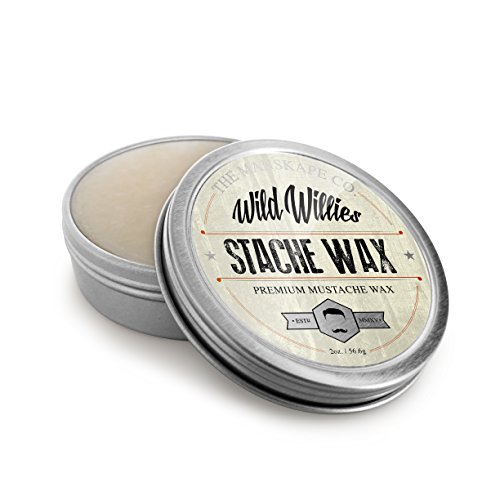 Wild Willie's All Natural Mustache and Beard Grooming Wax for Men - The Only Hard Wax with 7 Organic Ingredients for All Day Strong Hold While Treating Your Mustache at The Same Time. 2 oz.