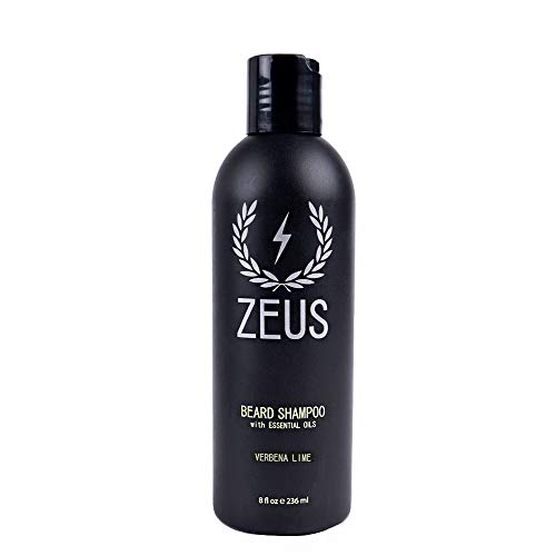 ZEUS Beard Shampoo and Wash for Men - 8oz - Beard Wash with Natural Ingredients (Scent: Verbena Lime)